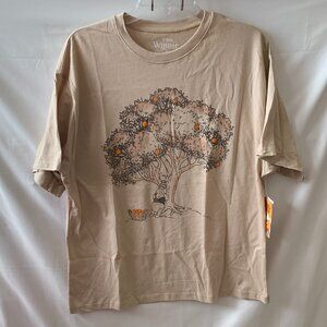 DISNEY Winnie the Pooh & Piglet Orange Tree Tee in Tan Sz MEDIUM